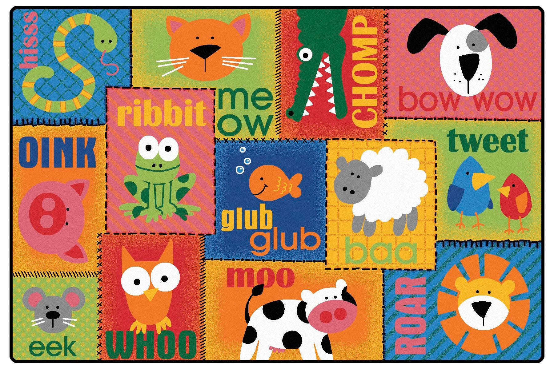 Carpets for Kids KIDSoft Animal Sounds Rug, 4 x 6 Feet, Rectangle, Multicolored, Item Number 1396519